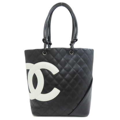 CHANEL   Tote Bag CAMBON LINE SilverHardware Leather Ladies