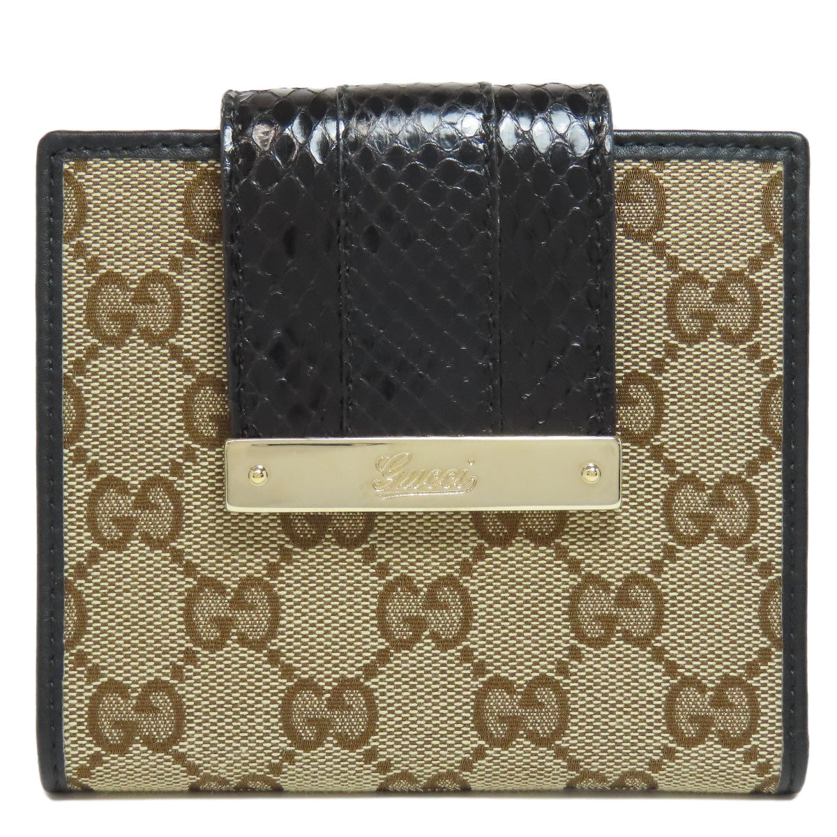 GUCCI 181669 GG Bifold Wallet with Coin Pocket Canvas Ladies [Used]