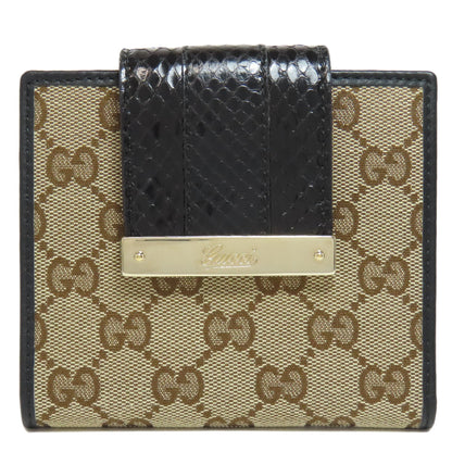 GUCCI 181669 GG Bifold Wallet with Coin Pocket Canvas Ladies [Used]