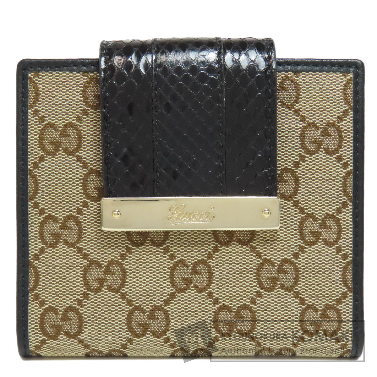 GUCCI 181669 GG Bifold Wallet with Coin Pocket Canvas Ladies [Used]