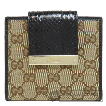 GUCCI 181669 GG Bifold Wallet with Coin Pocket Canvas Ladies [Used]