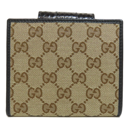 GUCCI 181669 GG Bifold Wallet with Coin Pocket Canvas Ladies [Used]