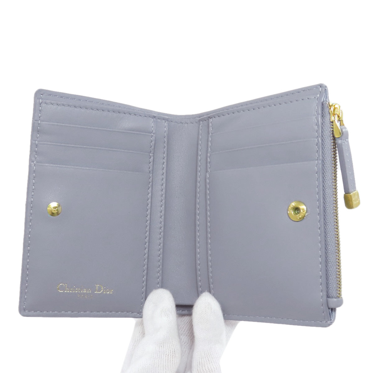 CHRISTIAN DIOR   Bifold Wallet with Coin Pocket Canage Calf Ladies