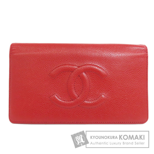 CHANEL   Long wallet (with coin pocket) COCO Mark Caviar skin Ladies