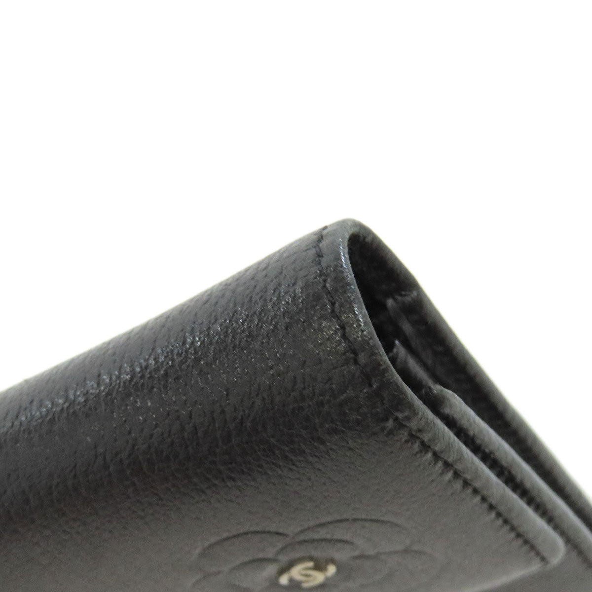 CHANEL Camellia COCO Mark Long wallet (with coin pocket) Calf Ladies [Used]