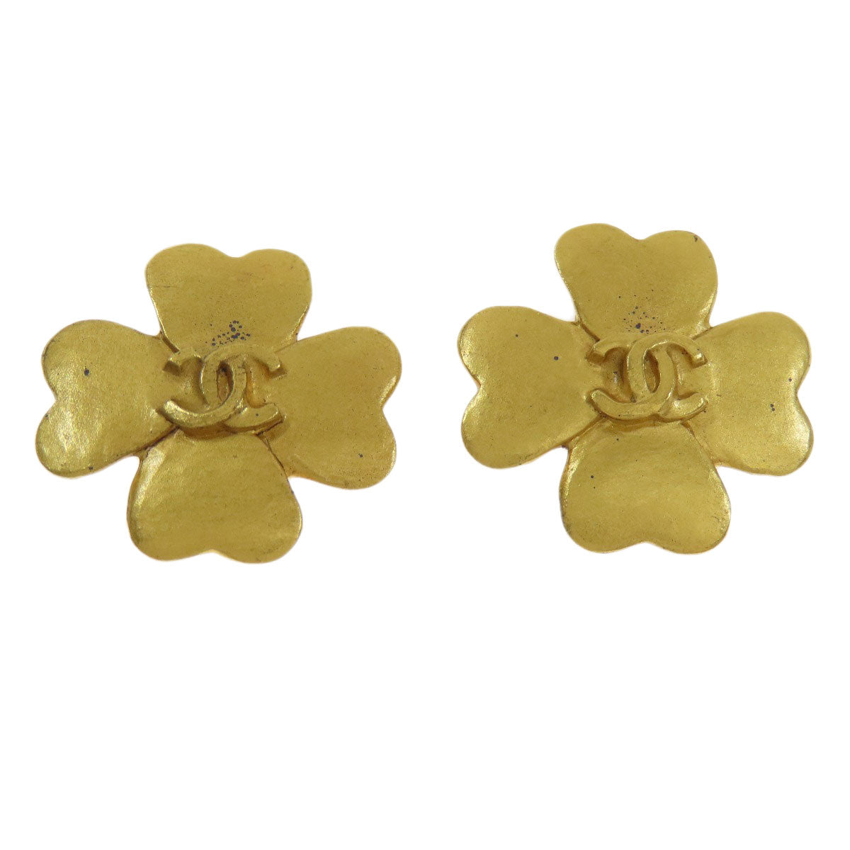 CHANEL COCO Mark Clover Earring Metal Ladies [Used]