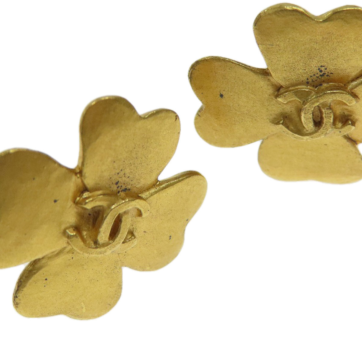CHANEL COCO Mark Clover Earring Metal Ladies [Used]