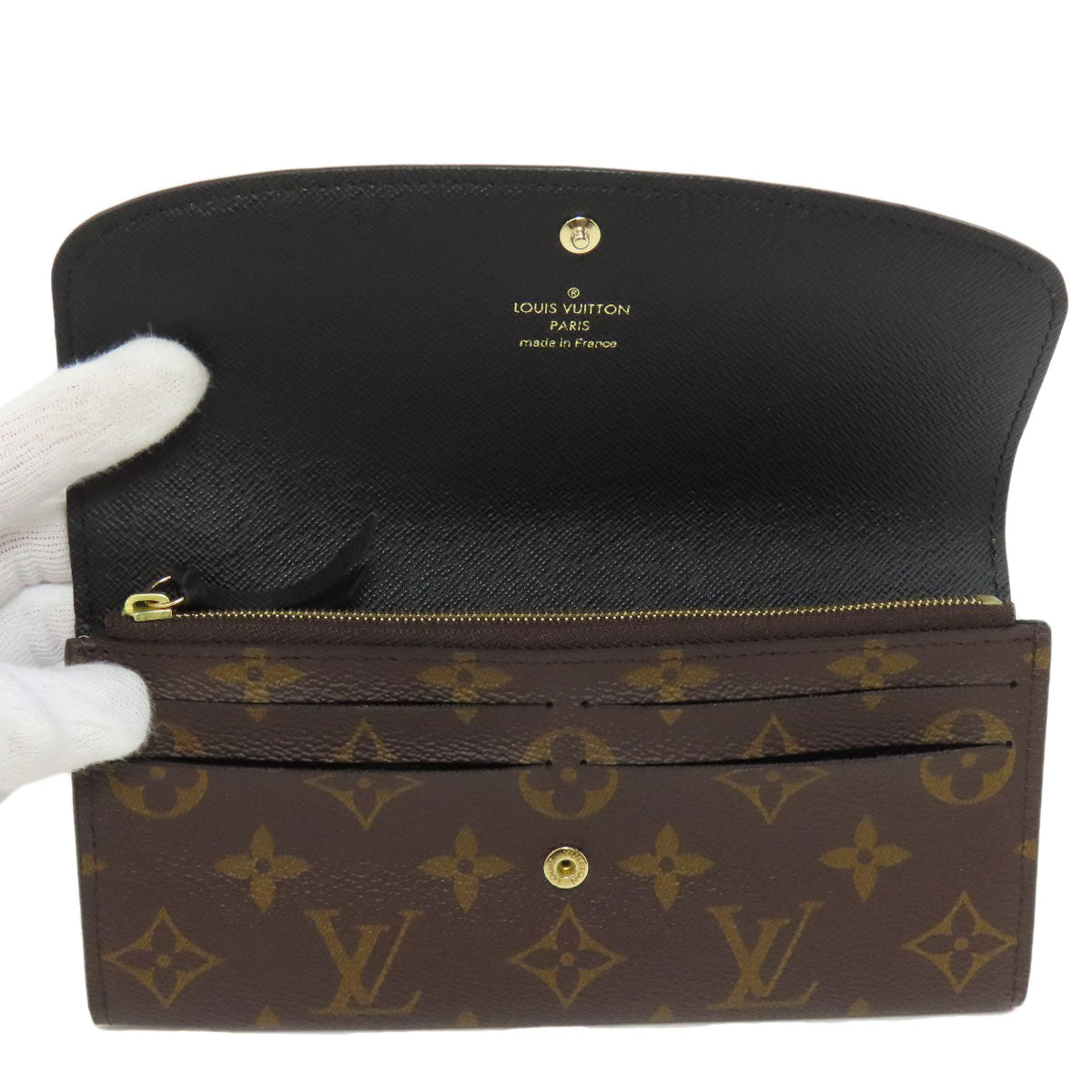 LOUIS VUITTON M82157 Portefeiulle ã» Emily Long wallet (with coin pocket) Monogram reverse Ladies [Used]