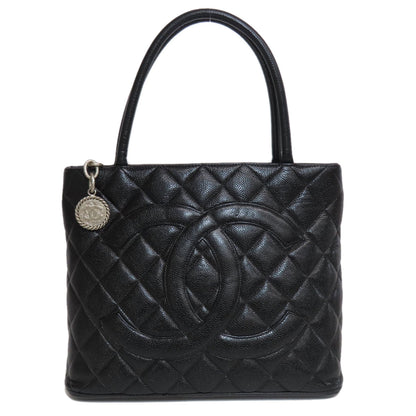 CHANEL   Tote Bag Medallion SilverHardware Caviar skin Ladies