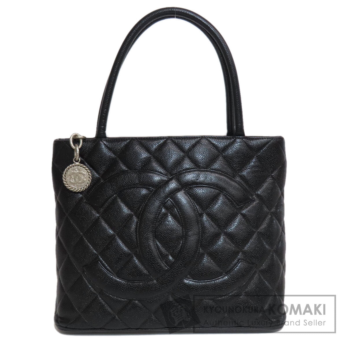 CHANEL   Tote Bag Medallion SilverHardware Caviar skin Ladies