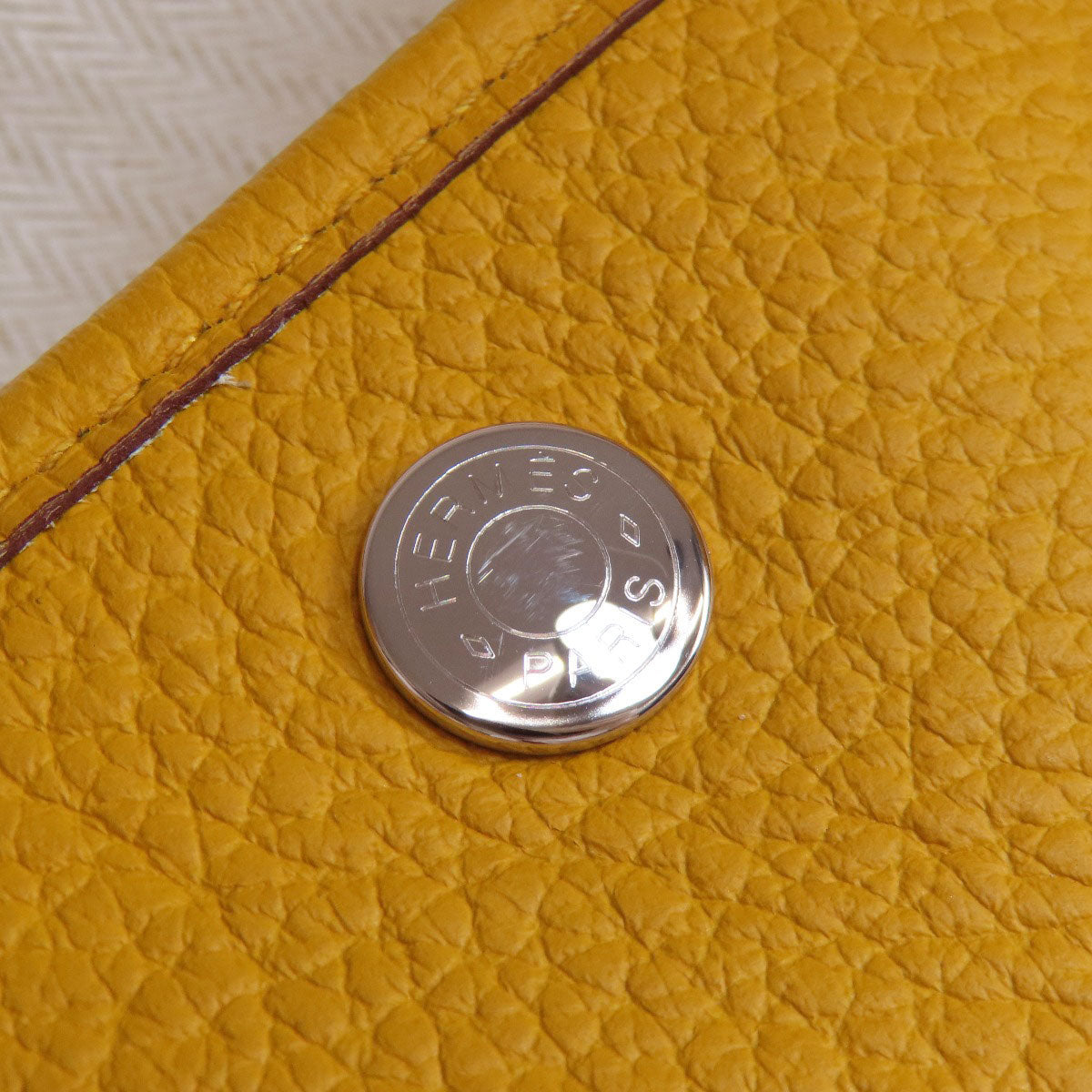 HERMES Garden Party PM Jaune Ambre SilverHardware Tote Bag Country Ladies [Used]