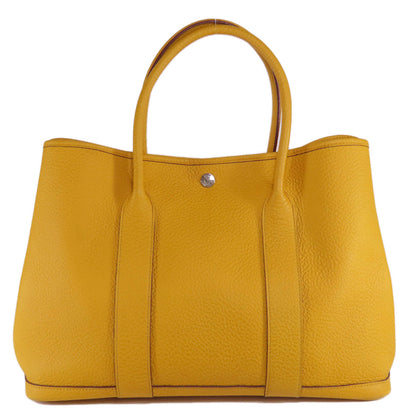 HERMES Garden Party PM Jaune Ambre SilverHardware Tote Bag Country Ladies [Used]