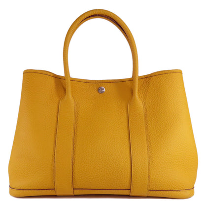 HERMES Garden Party PM Jaune Ambre SilverHardware Tote Bag Country Ladies [Used]