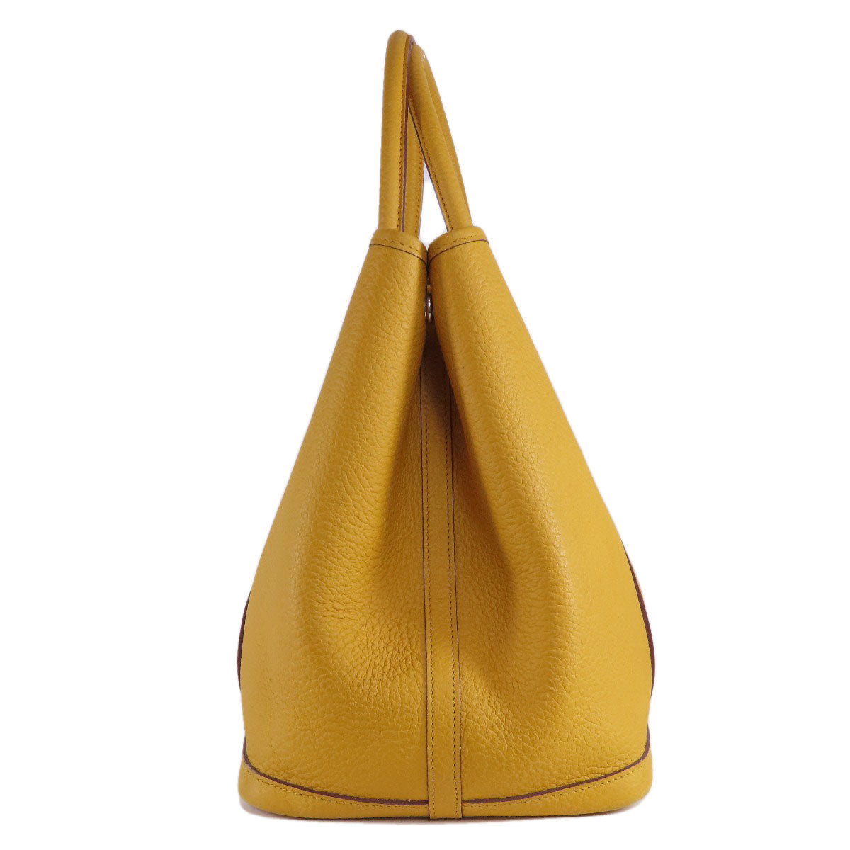 HERMES Garden Party PM Jaune Ambre SilverHardware Tote Bag Country Ladies [Used]