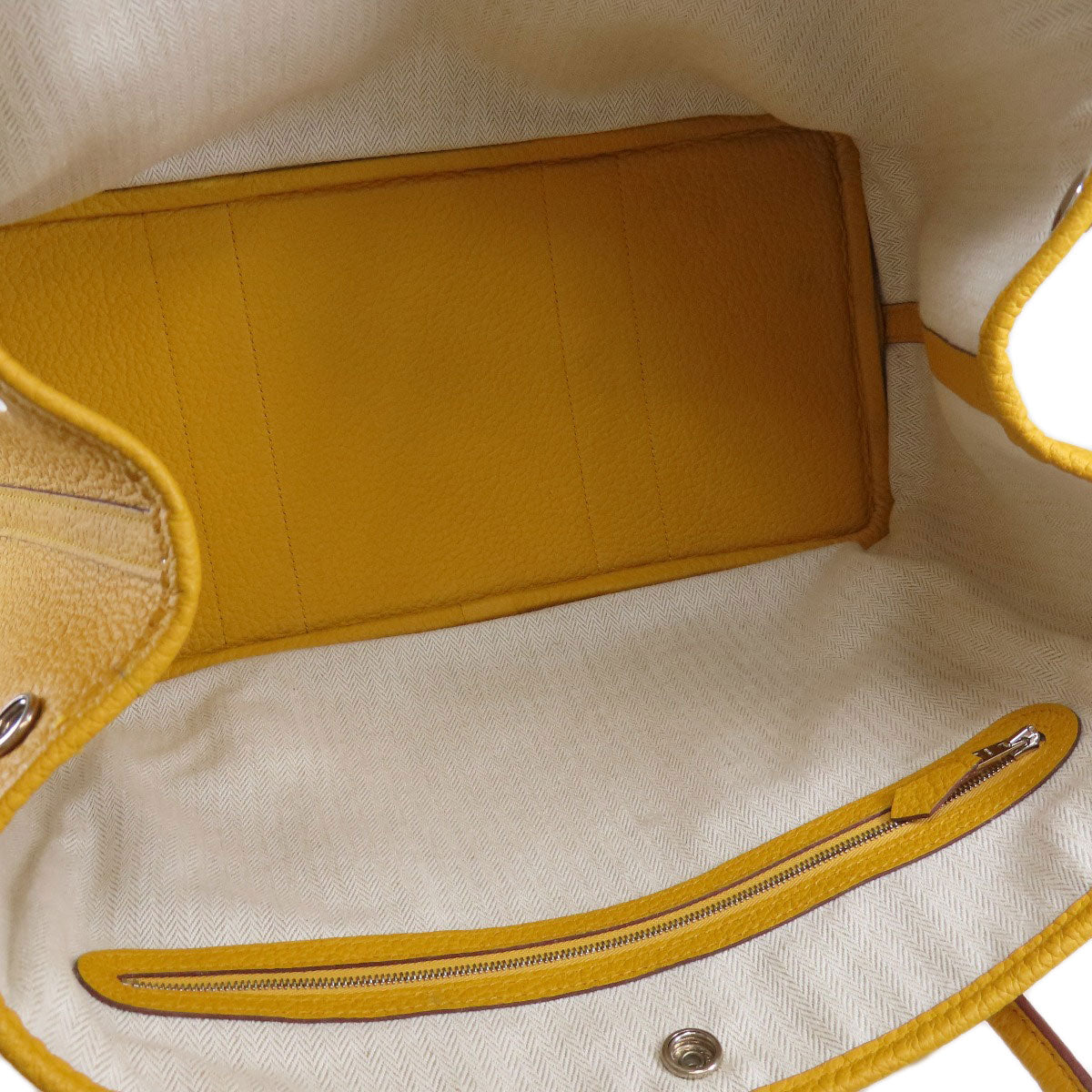 HERMES Garden Party PM Jaune Ambre SilverHardware Tote Bag Country Ladies [Used]