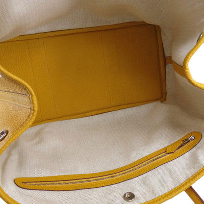 HERMES Garden Party PM Jaune Ambre SilverHardware Tote Bag Country Ladies [Used]