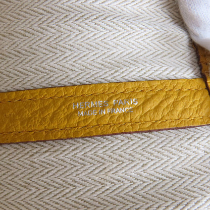 HERMES Garden Party PM Jaune Ambre SilverHardware Tote Bag Country Ladies [Used]