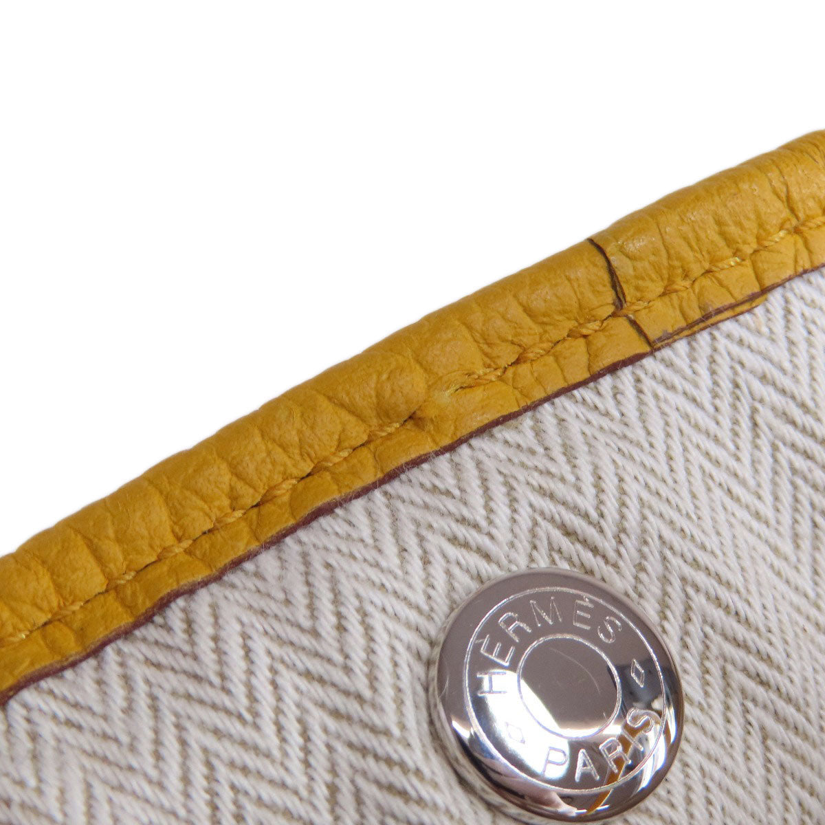 HERMES Garden Party PM Jaune Ambre SilverHardware Tote Bag Country Ladies [Used]