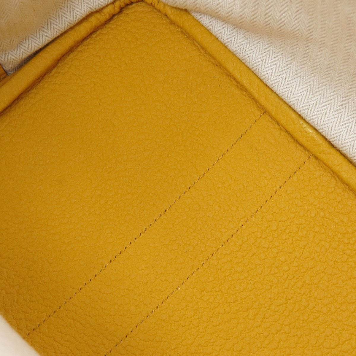 HERMES Garden Party PM Jaune Ambre SilverHardware Tote Bag Country Ladies [Used]
