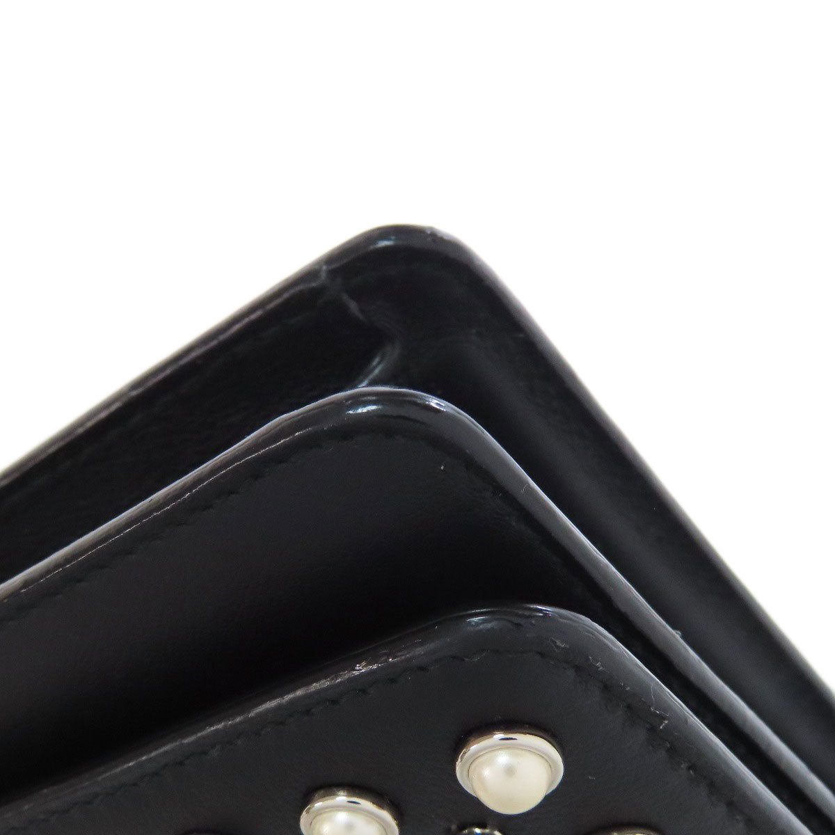 Jimmy Choo studded chain wallet Long wallet (with coin pocket) Leather Ladies [Used]