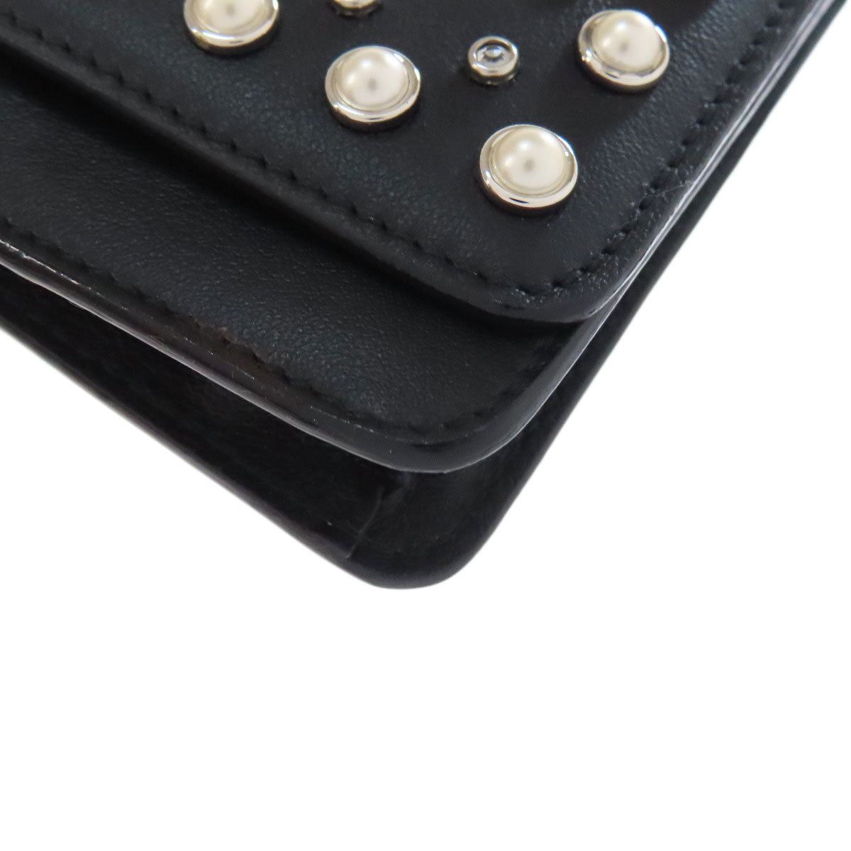 Jimmy Choo studded chain wallet Long wallet (with coin pocket) Leather Ladies [Used]
