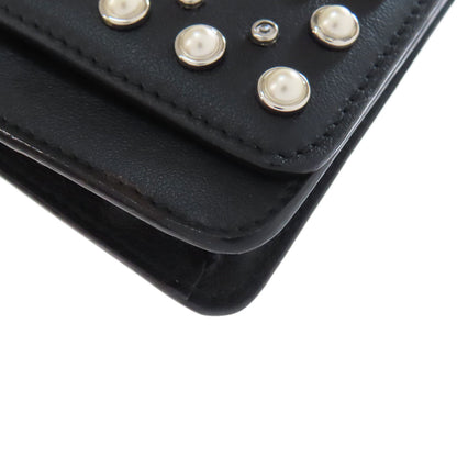 Jimmy Choo studded chain wallet Long wallet (with coin pocket) Leather Ladies [Used]