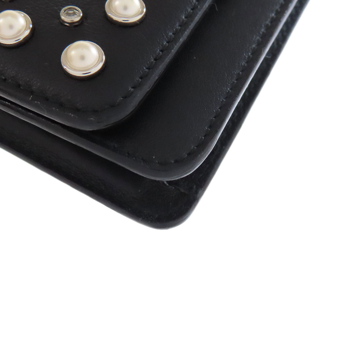 Jimmy Choo studded chain wallet Long wallet (with coin pocket) Leather Ladies [Used]