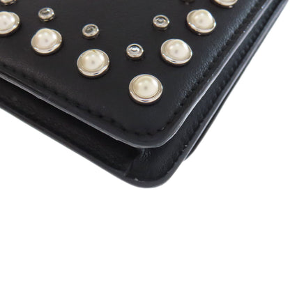 Jimmy Choo studded chain wallet Long wallet (with coin pocket) Leather Ladies [Used]
