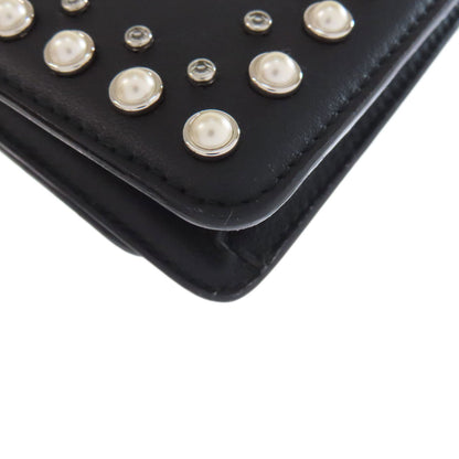 Jimmy Choo studded chain wallet Long wallet (with coin pocket) Leather Ladies [Used]