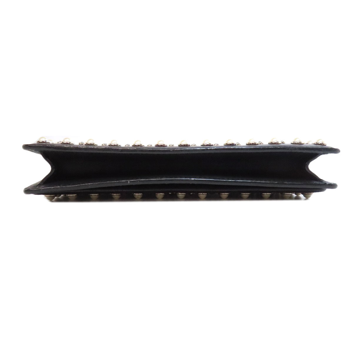 Jimmy Choo studded chain wallet Long wallet (with coin pocket) Leather Ladies [Used]