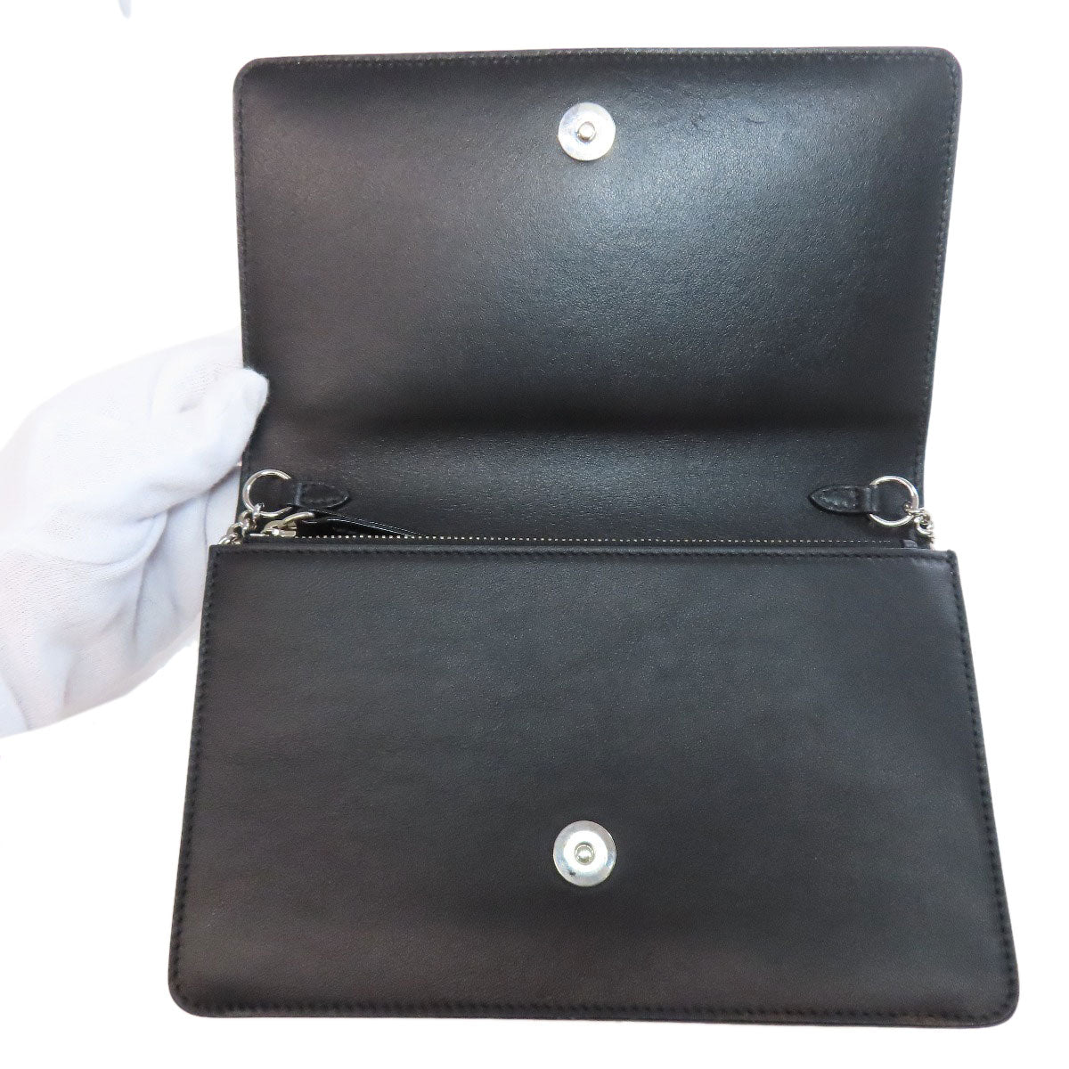 Jimmy Choo studded chain wallet Long wallet (with coin pocket) Leather Ladies [Used]