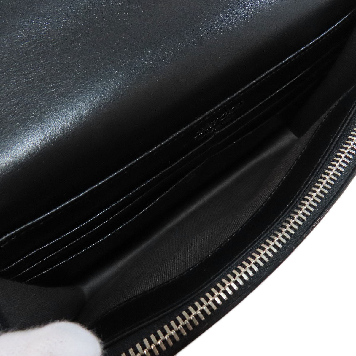 Jimmy Choo studded chain wallet Long wallet (with coin pocket) Leather Ladies [Used]