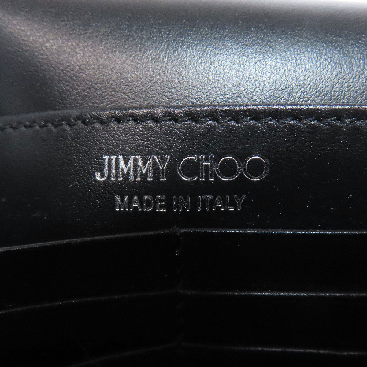 Jimmy Choo studded chain wallet Long wallet (with coin pocket) Leather Ladies [Used]