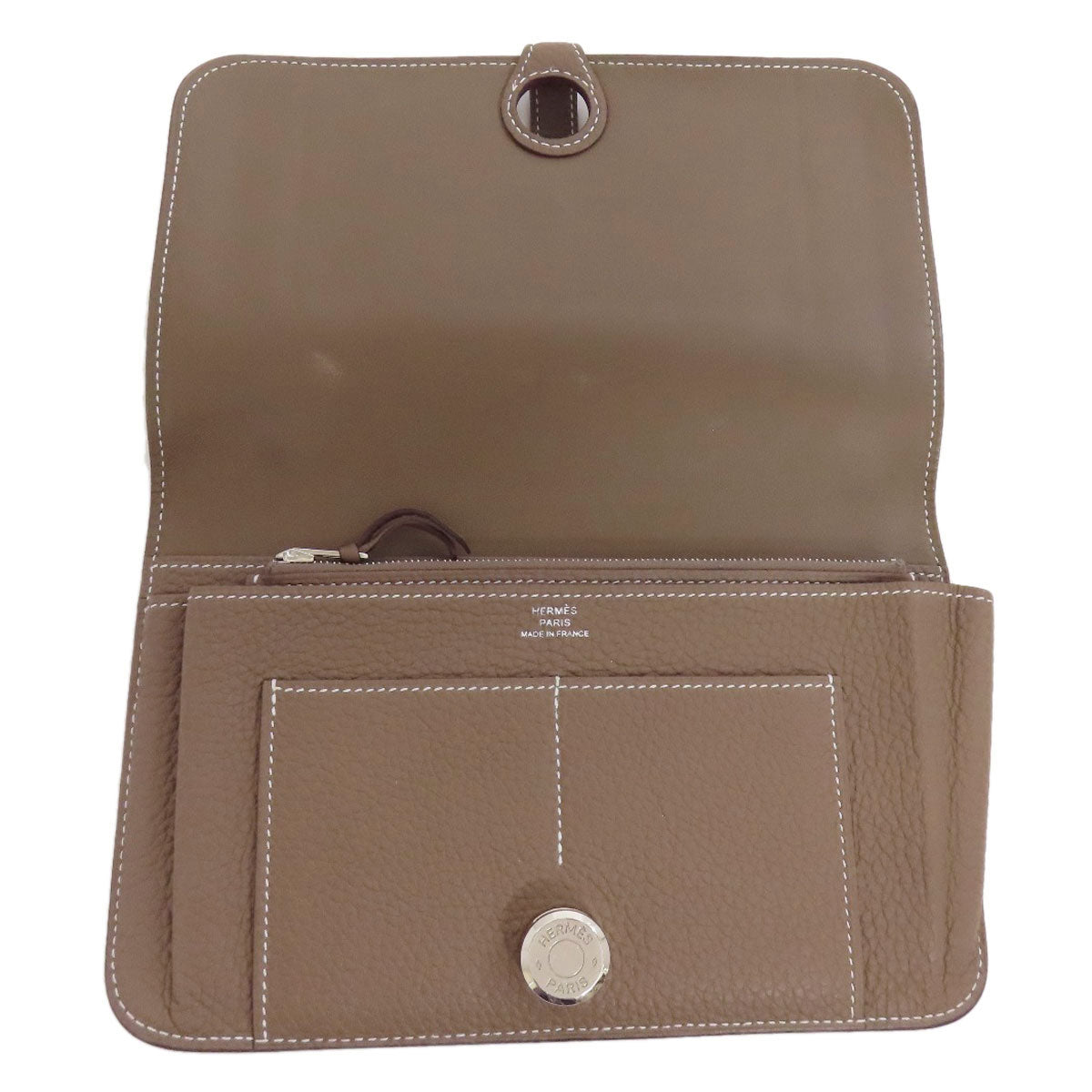 HERMES Dogon GM Etope SilverHardware Long wallet (with coin pocket) Togo Ladies [Used]