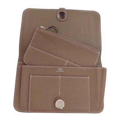 HERMES Dogon GM Etope SilverHardware Long wallet (with coin pocket) Togo Ladies [Used]