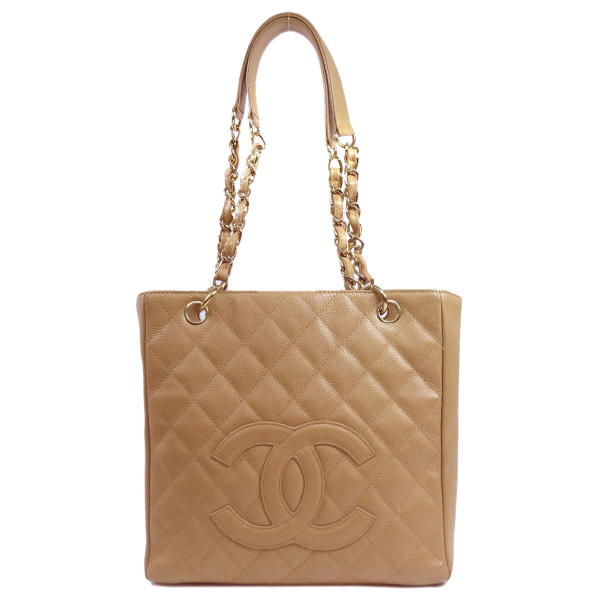 CHANEL   Tote Bag COCO Mark Chain Bag GoldHardware Caviar skin Ladies