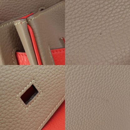 HERMES Birkin 35 SilverHardware Handbag Taurillon Clemence Ladies [Used]