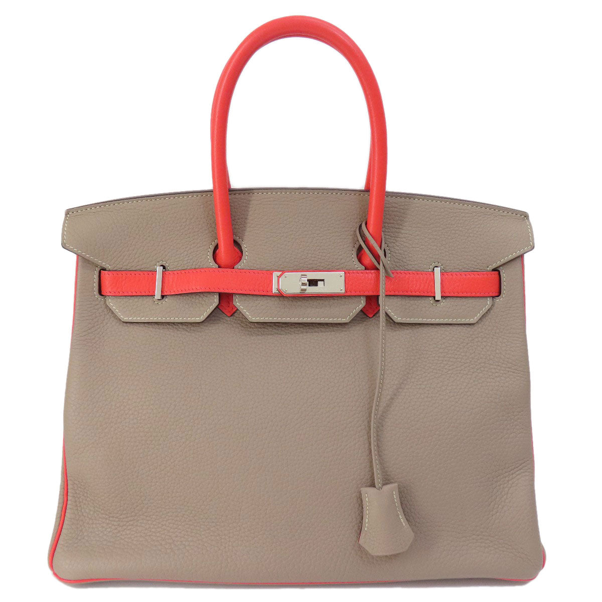 HERMES Birkin 35 SilverHardware Handbag Taurillon Clemence Ladies [Used]