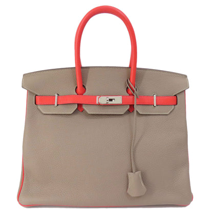 HERMES Birkin 35 SilverHardware Handbag Taurillon Clemence Ladies [Used]
