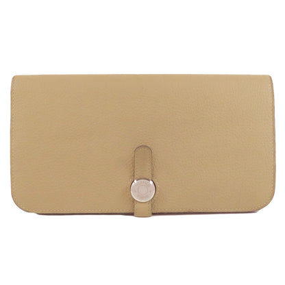HERMES Dogon Long SilverHardware Long wallet (with coin pocket) Togo Ladies [Used]