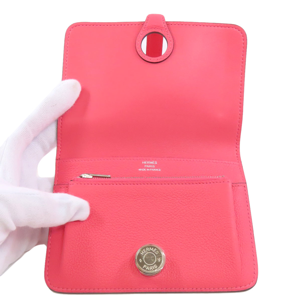 HERMES Dogon Compact SilverHardware coin purse Evercolor Ladies [Used]
