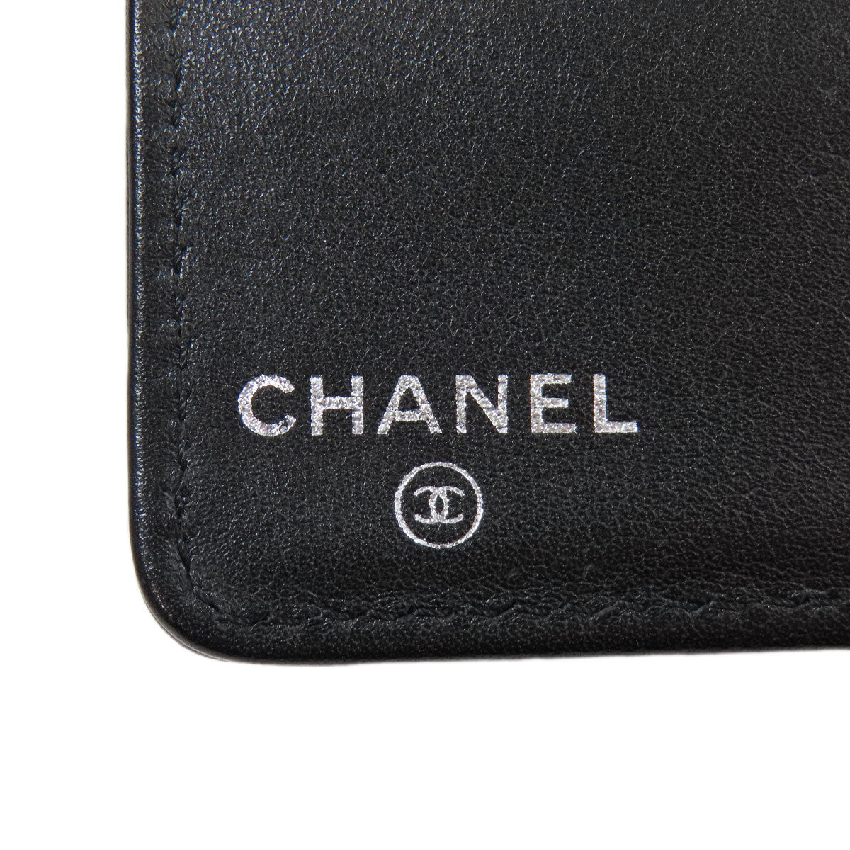 CHANEL   Long wallet (with coin pocket) Logo SilverHardware Calf Ladies