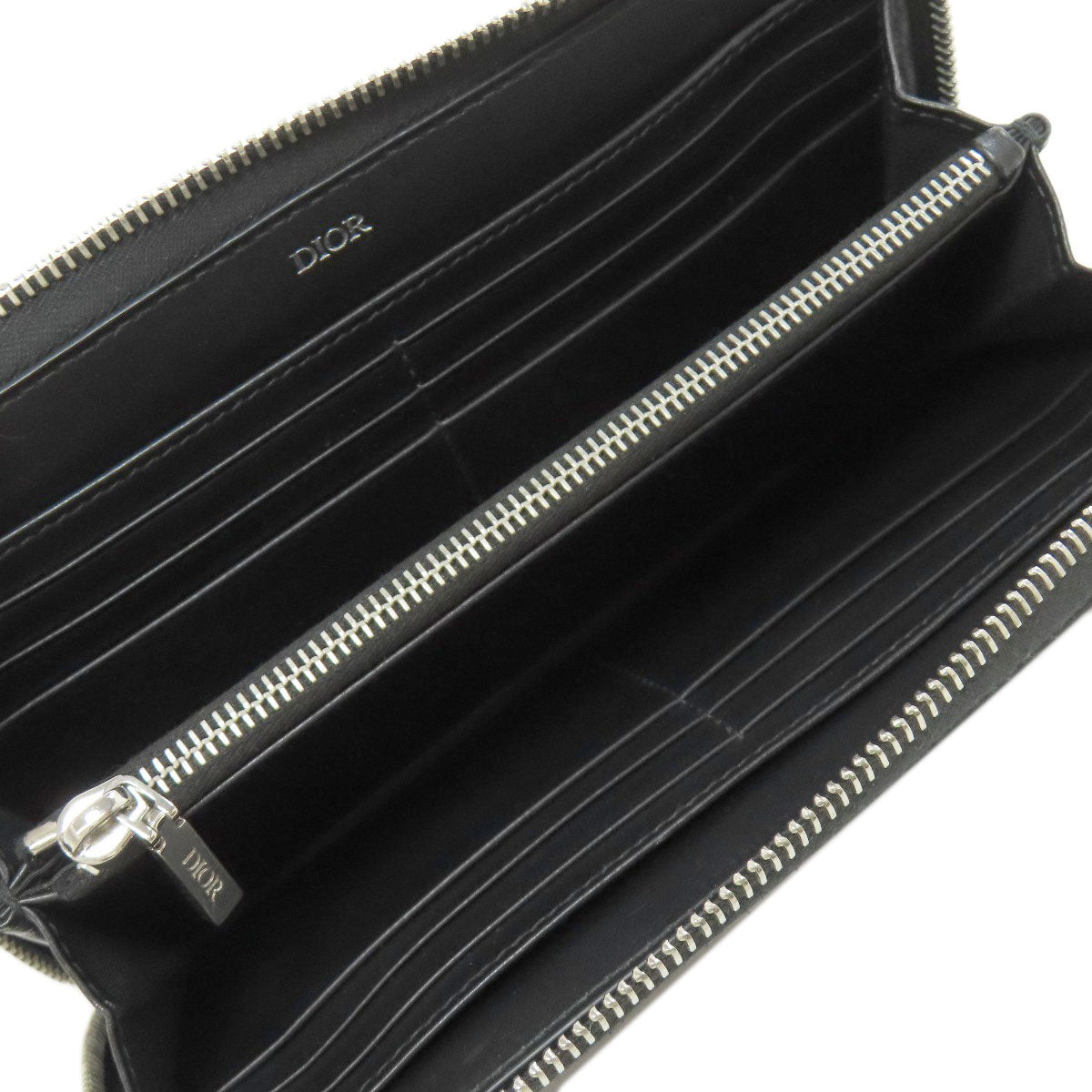 CHRISTIAN DIOR Oblique Galaxy Long wallet (with coin pocket) Calf Ladies [Used]