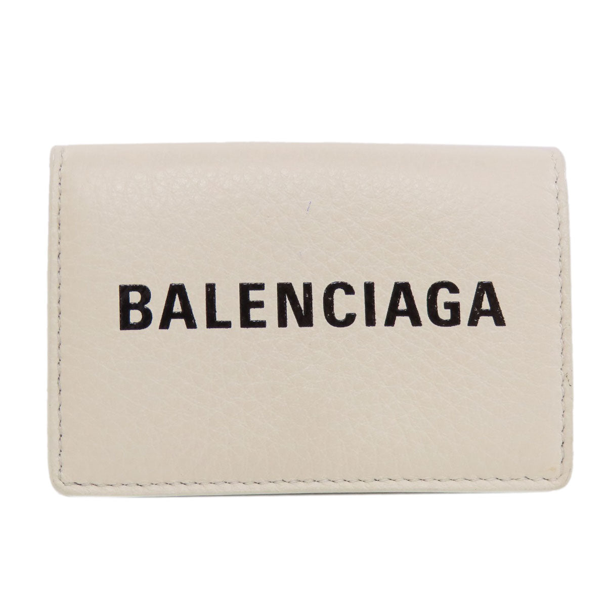 BALENCIAGA 516402 Logo tri-fold wallet Bifold Wallet with Coin Pocket Leather Ladies [Used]