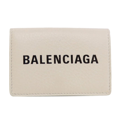 BALENCIAGA 516402 Logo tri-fold wallet Bifold Wallet with Coin Pocket Leather Ladies [Used]