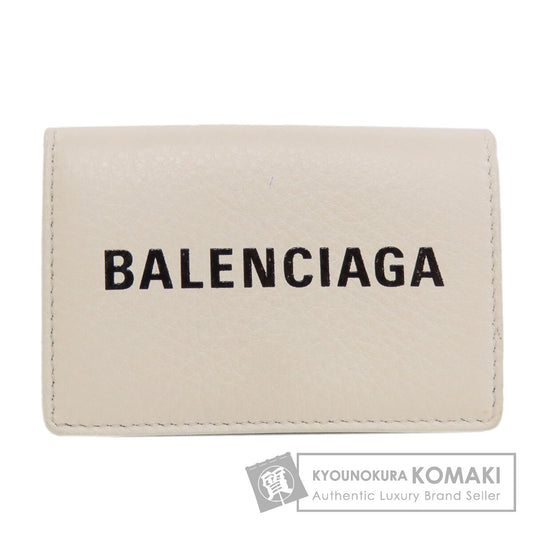 BALENCIAGA 516402 Logo tri-fold wallet Bifold Wallet with Coin Pocket Leather Ladies [Used]