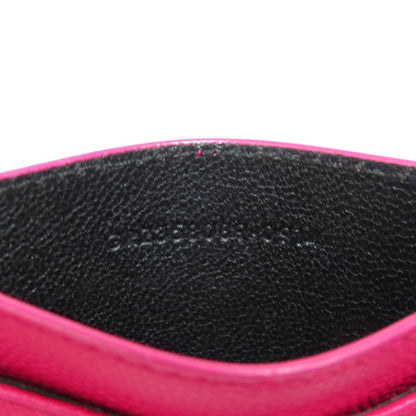 YVES SAINT LAURENT logo Card Case Leather Ladies [Used]