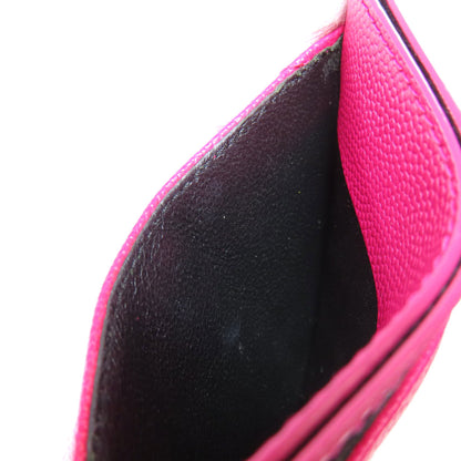 YVES SAINT LAURENT logo Card Case Leather Ladies [Used]