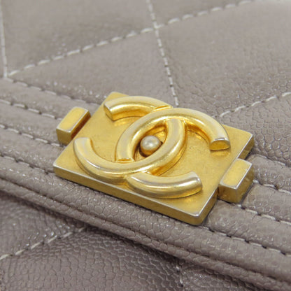 CHANEL   Long wallet (with coin pocket) Boy Chanel GoldHardware Caviar skin Ladies