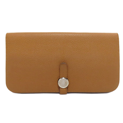 HERMES Dogon Long SilverHardware Long wallet (no coin pocket) Taurillon Clemence Ladies [Used]